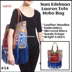 NWT Sam Edelman Lauren Shoulder Bag Tote Hobo Bag $298